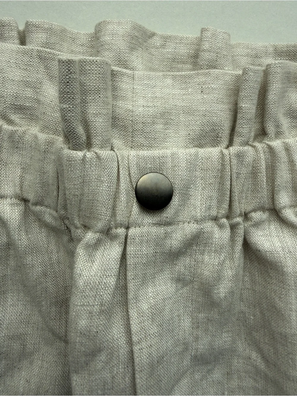 NWT Reformation Finn Linen Pants Oatmeal Beige High Rise Paperbag Wide Leg (4)